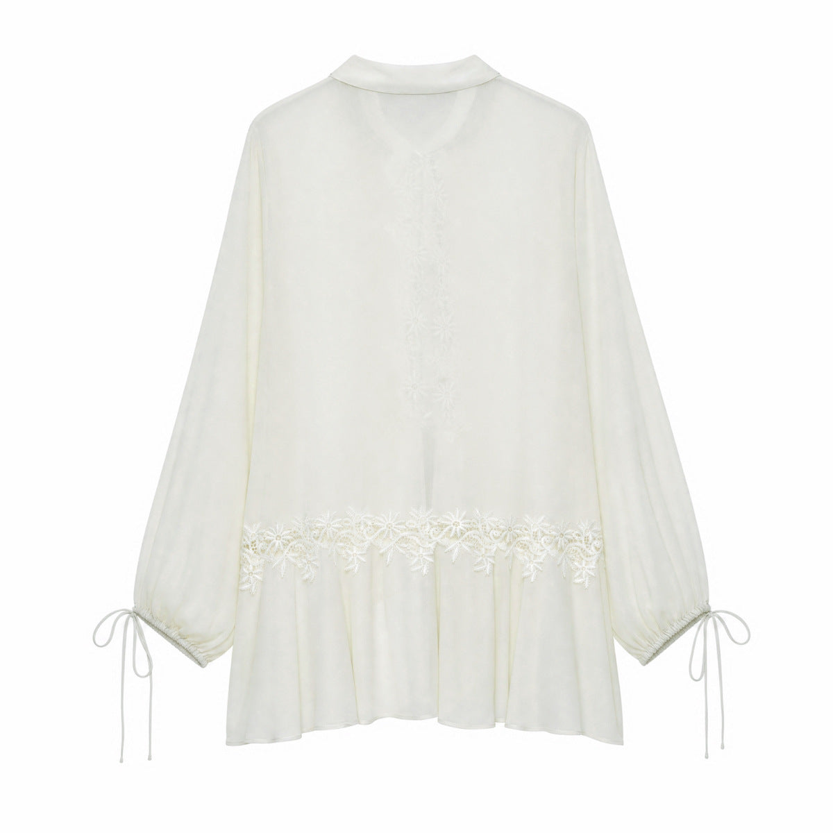 Tie-Front Lace Blouse
