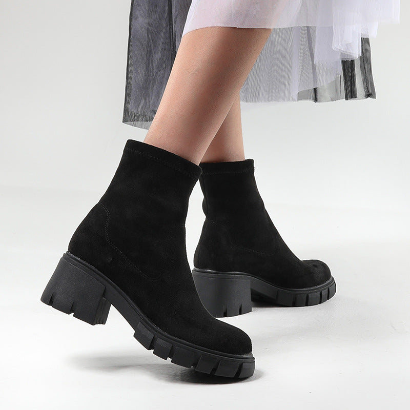 Women’s Leather Chunky-Sole Chelsea Boots