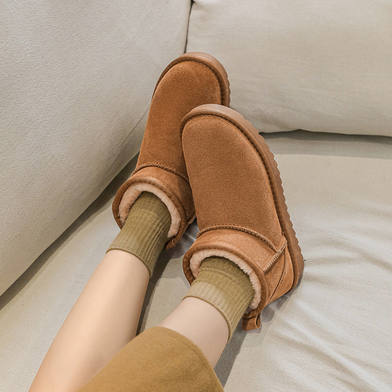 Women's Fleece-Lined Leather Winter Boots