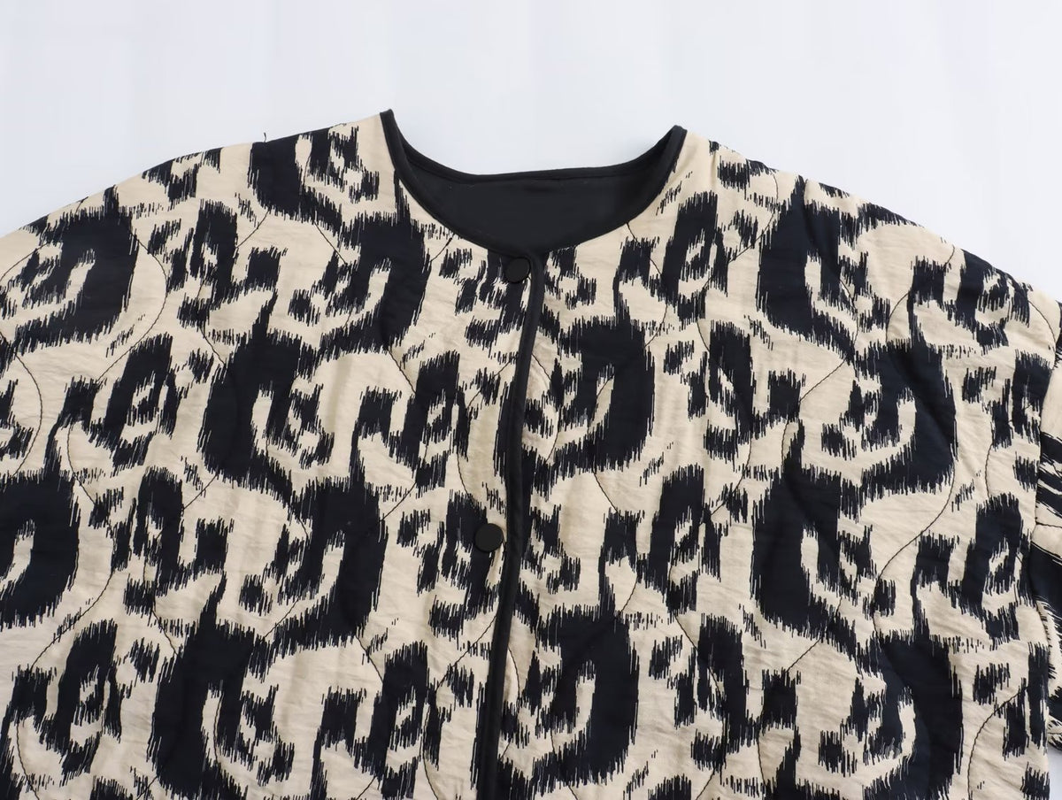Women two piece sets Animal print Cotton coat+High waiste pants Autumn Winter womens outifits