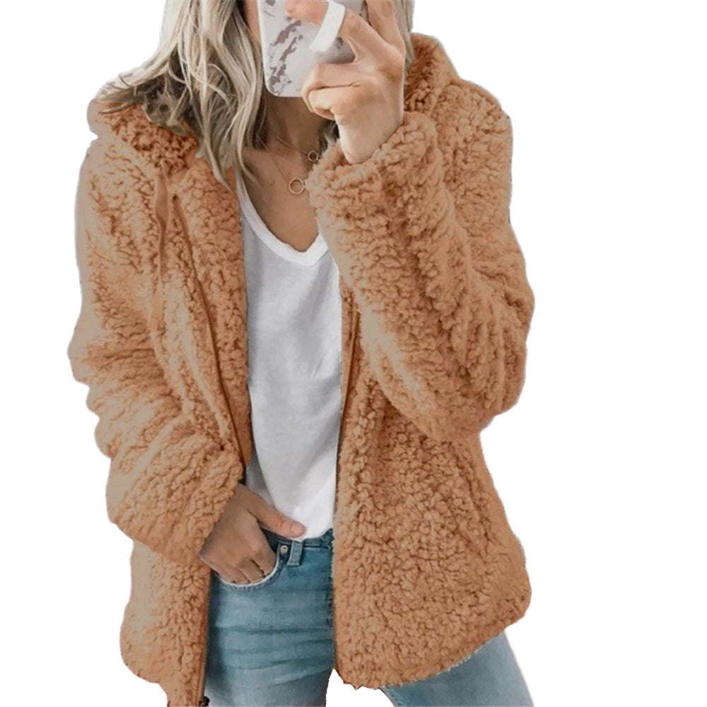 Hooded Faux-Fur Zip Coat