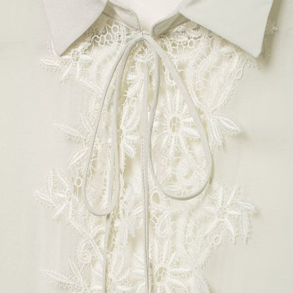 Tie-Front Lace Blouse