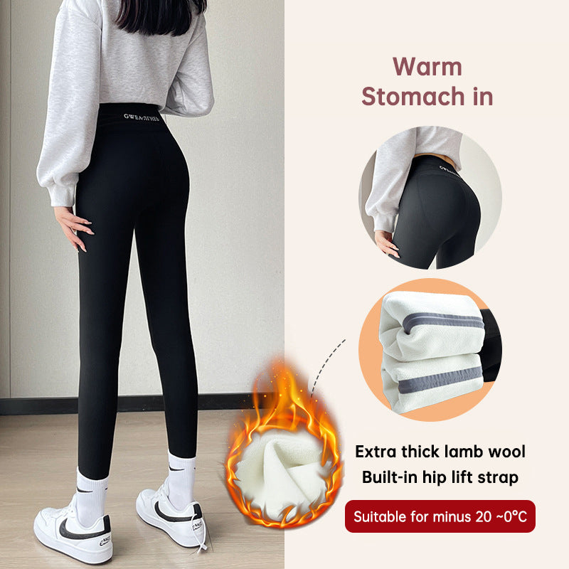 Fleece Thickened Leggings Winter -20 To 5 Shark Pants For Women High Waist Tight Skinny Tummy Control Buttocks Slimming Yoga Pan