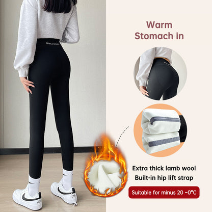Fleece Thickened Leggings Winter -20 To 5 Shark Pants For Women High Waist Tight Skinny Tummy Control Buttocks Slimming Yoga Pan