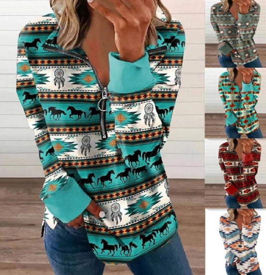 V-Neck Zip Sweater