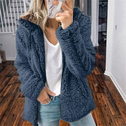 Hooded Faux-Fur Zip Coat