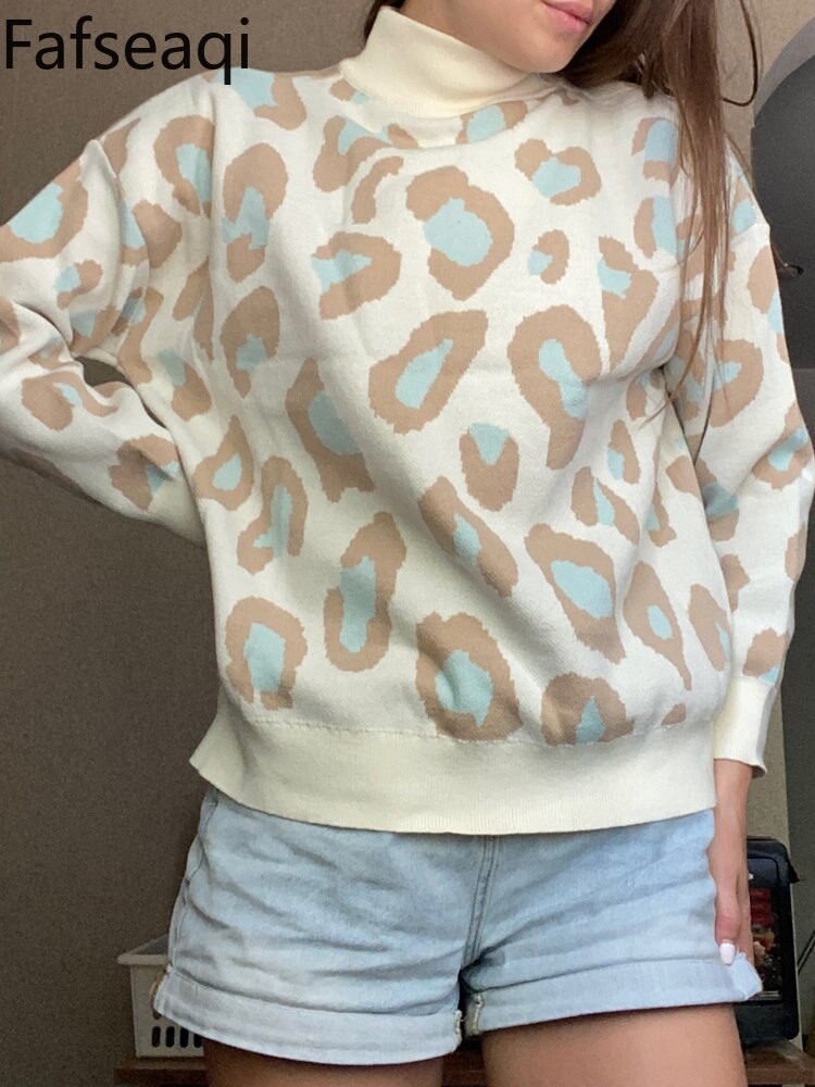 Leopard Turtleneck Sweater