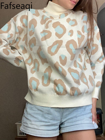 Leopard Turtleneck Sweater