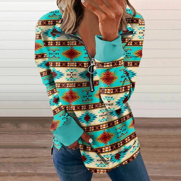V-Neck Zip Sweater
