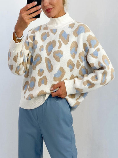 Leopard Turtleneck Sweater