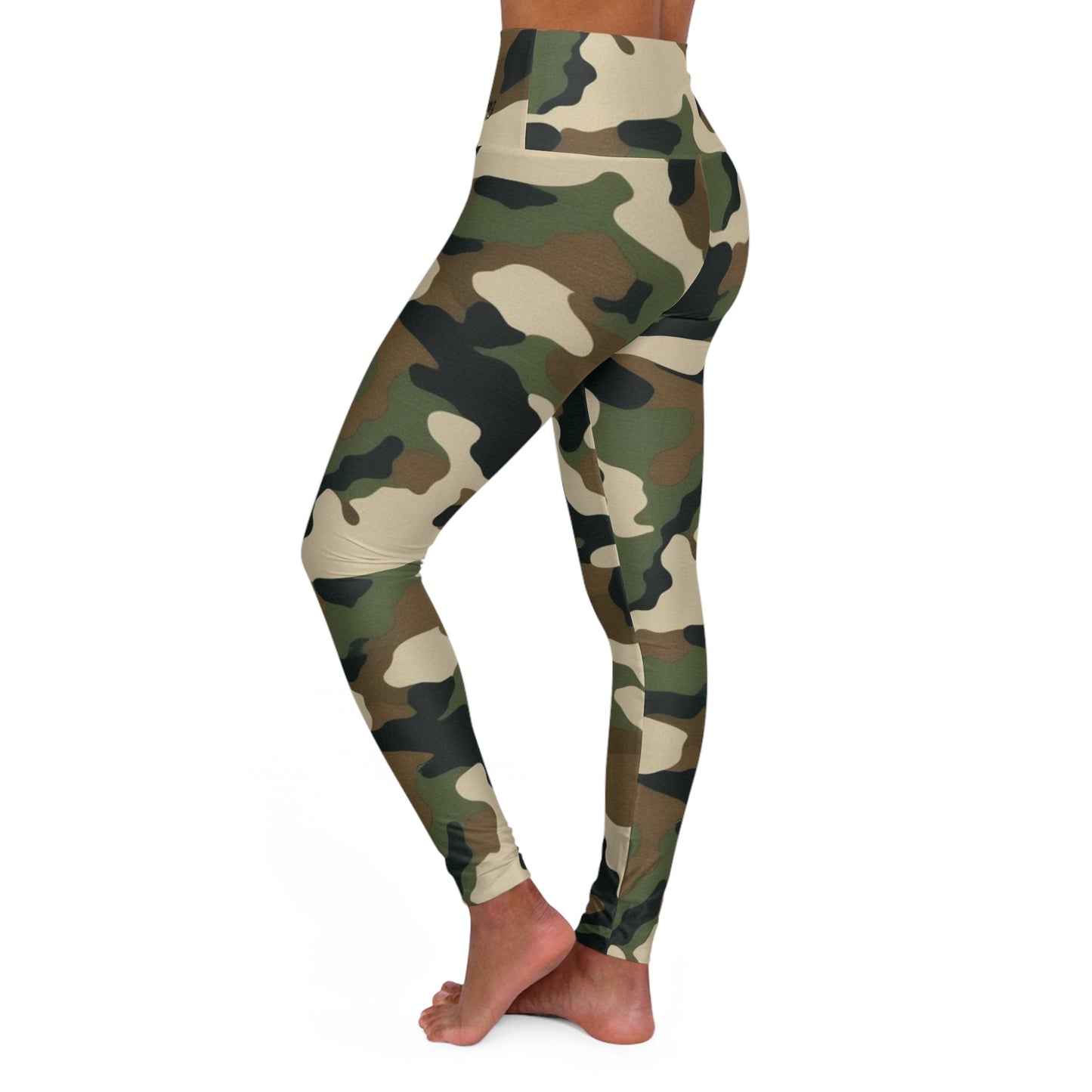 High Waisted Yoga Leggings With Flowerz logo.