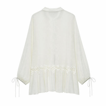 Tie-Front Lace Blouse