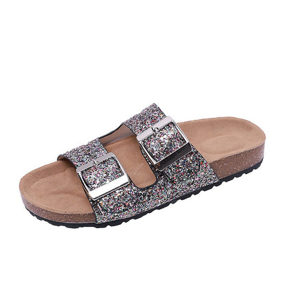 Women’s Leopard-Print Buckle Slippers
