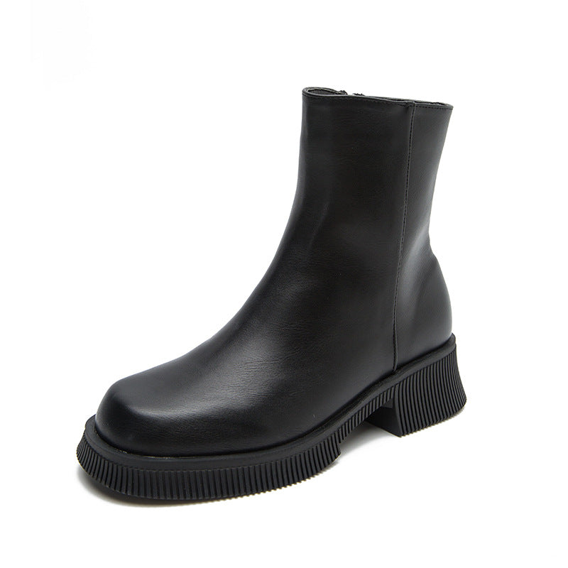 Women’s Round-Toe Chunky-Sole Chelsea Boots