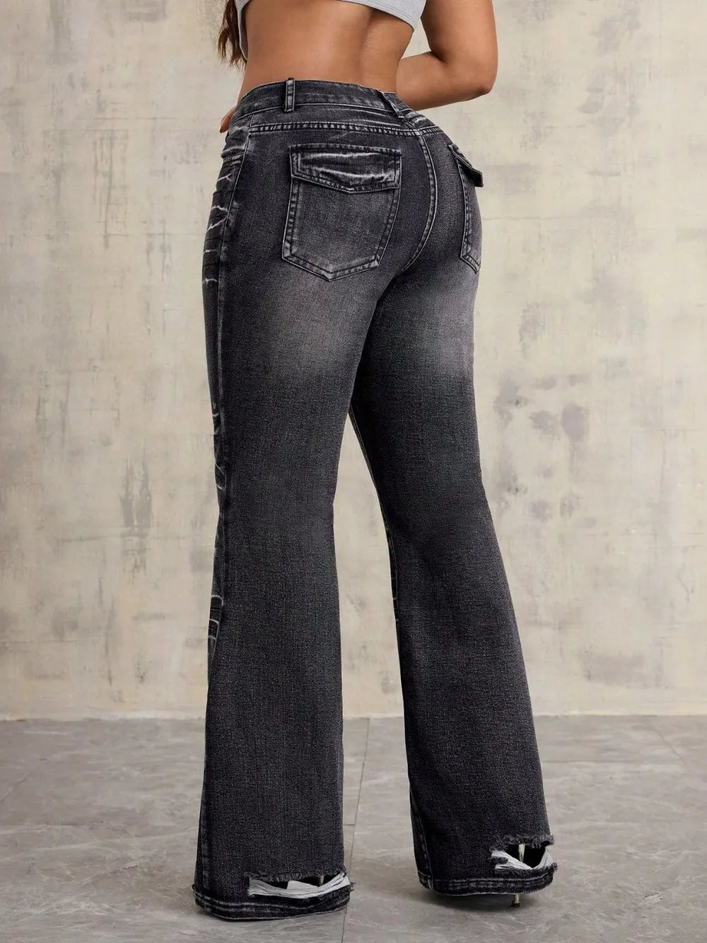 High-Waist Bootcut Jeans