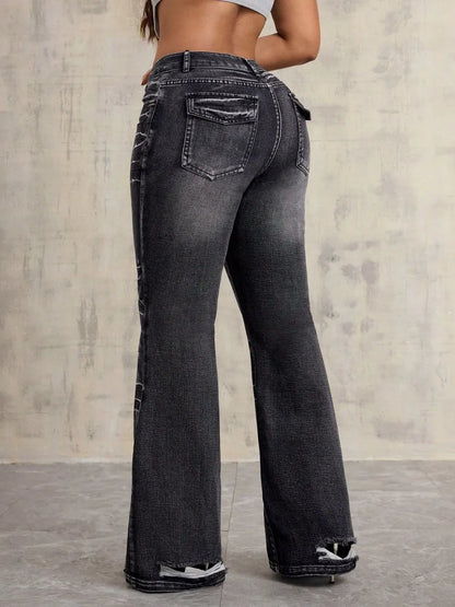 High-Waist Bootcut Jeans