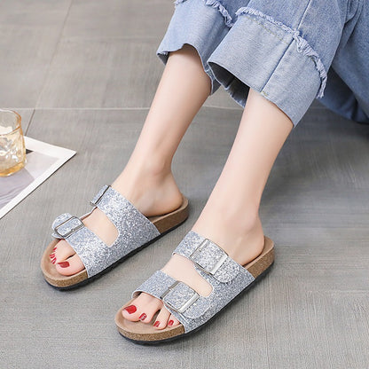 Women’s Leopard-Print Buckle Slippers