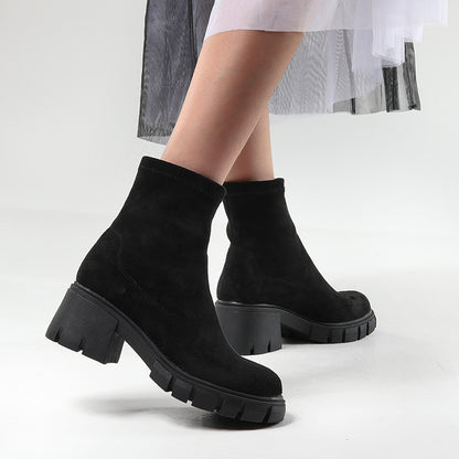 Women’s Leather Chunky-Sole Chelsea Boots