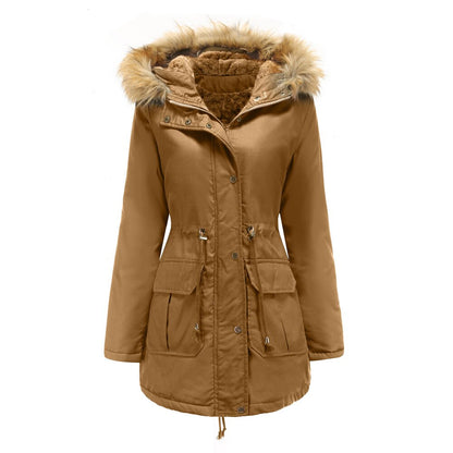 Plus-Size Hooded Padded Jacket