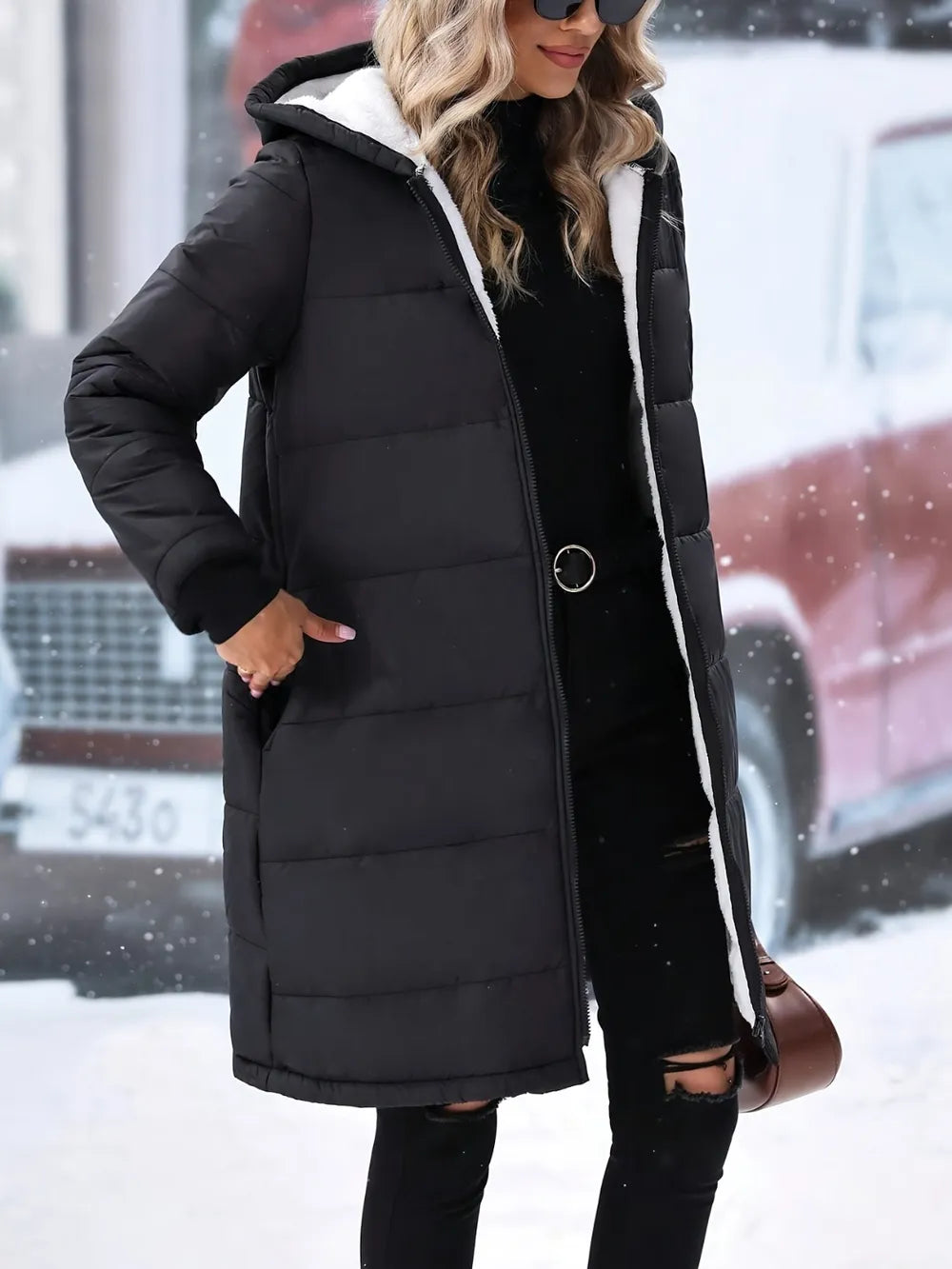 Hooded Zip-Up Coat
