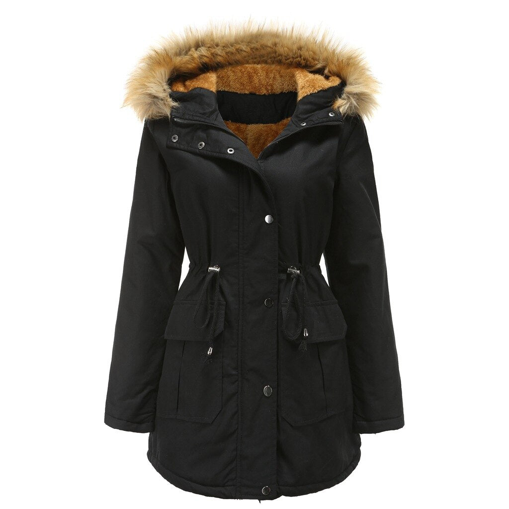 Plus-Size Hooded Padded Jacket