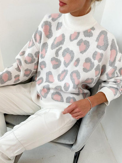 Leopard Turtleneck Sweater