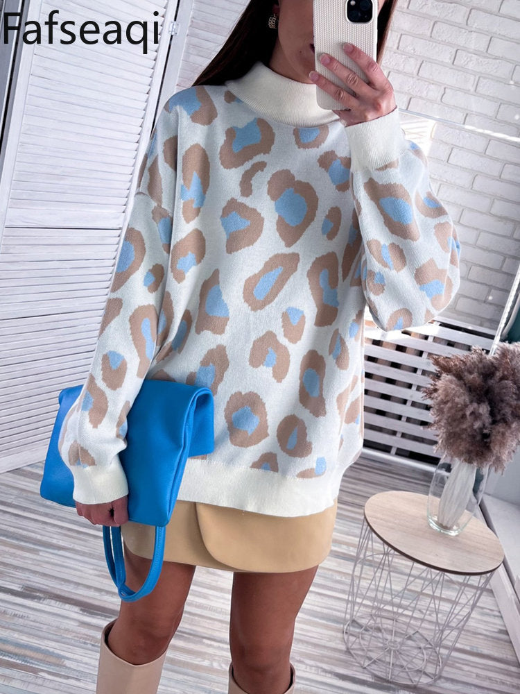 Leopard Turtleneck Sweater