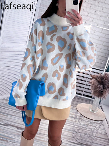 Leopard Turtleneck Sweater