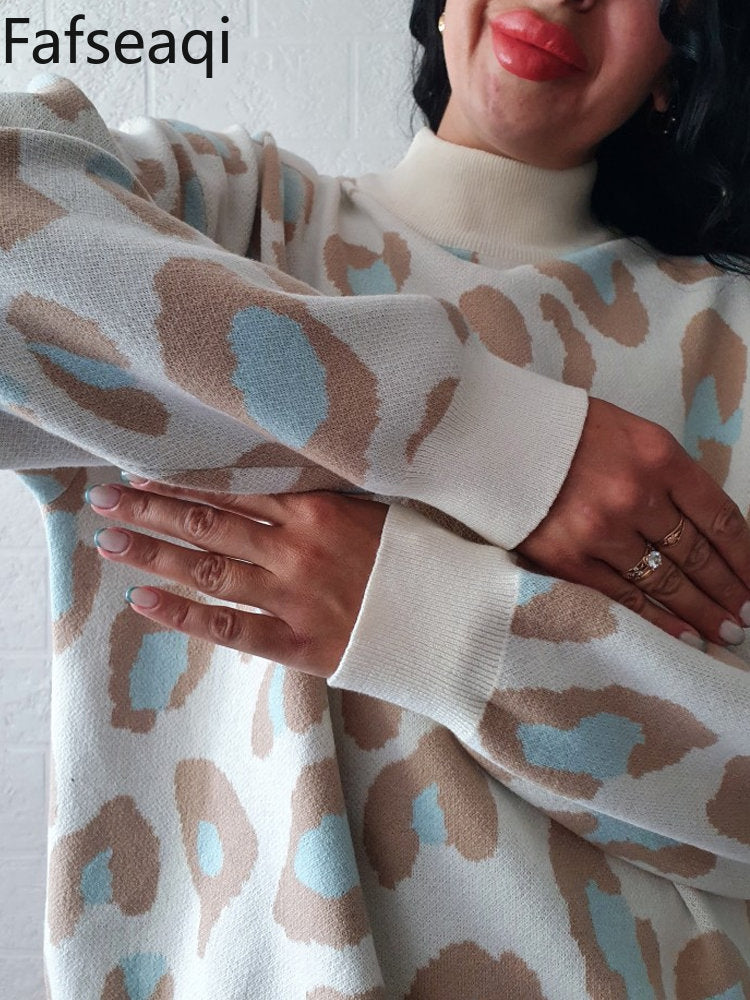 Leopard Turtleneck Sweater