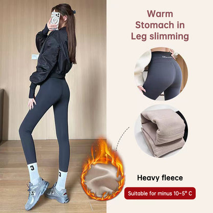 Fleece Thickened Leggings Winter -20 To 5 Shark Pants For Women High Waist Tight Skinny Tummy Control Buttocks Slimming Yoga Pan