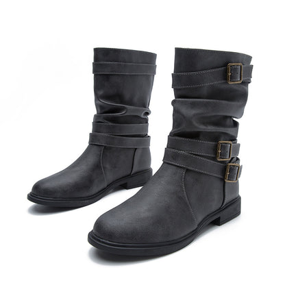 Women’s Low-Heel Motorcycle Ankle Boots