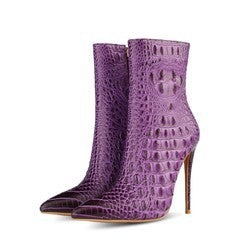 Women’s Croc-Effect Stiletto Ankle Boots