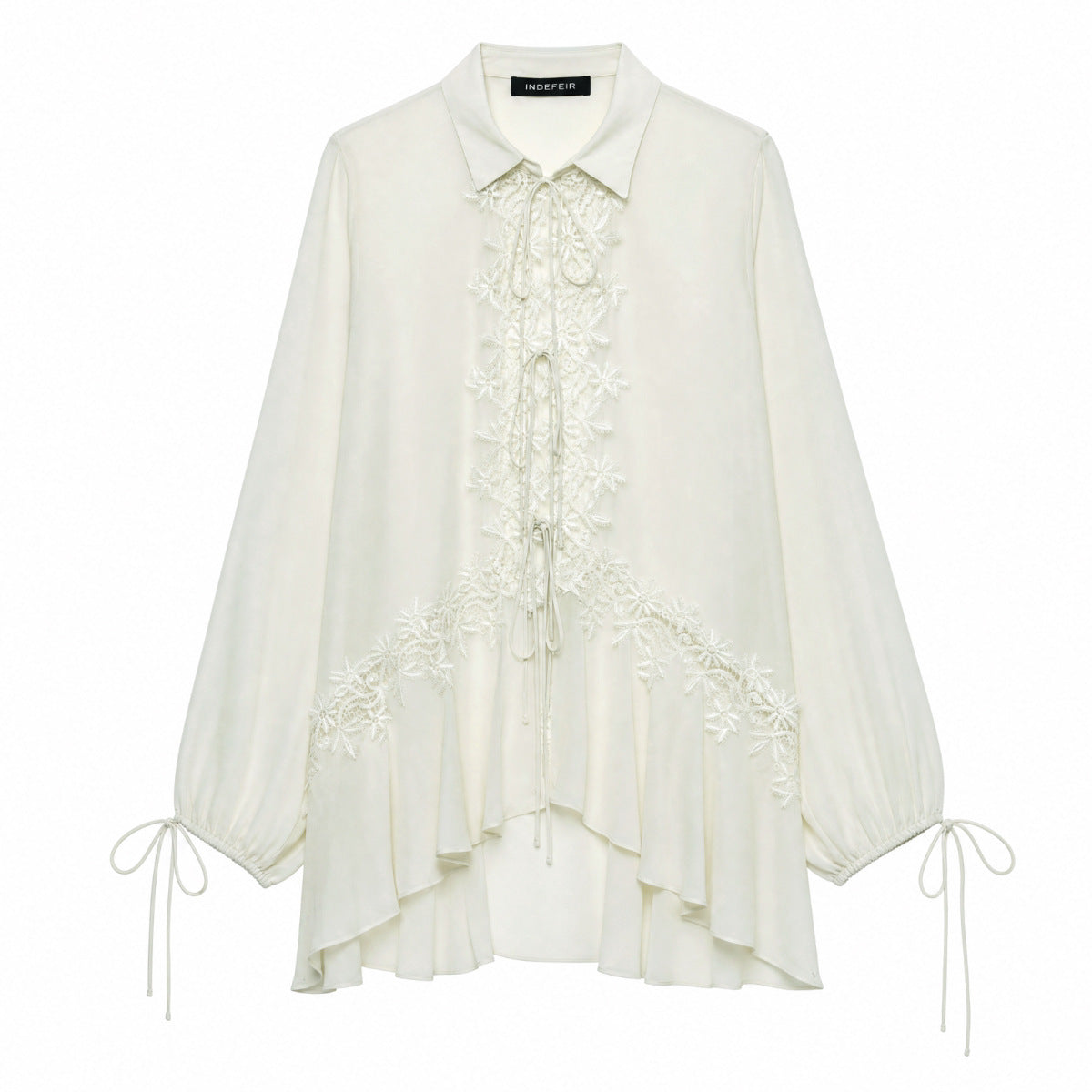 Tie-Front Lace Blouse