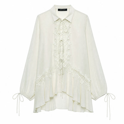 Tie-Front Lace Blouse