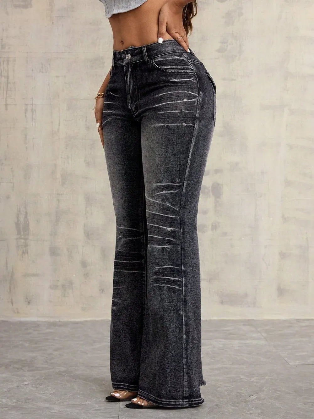 High-Waist Bootcut Jeans