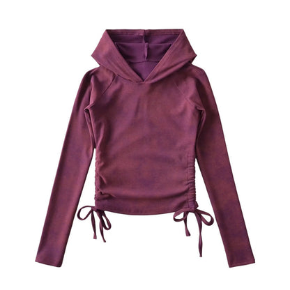 Drawstring Hooded Top