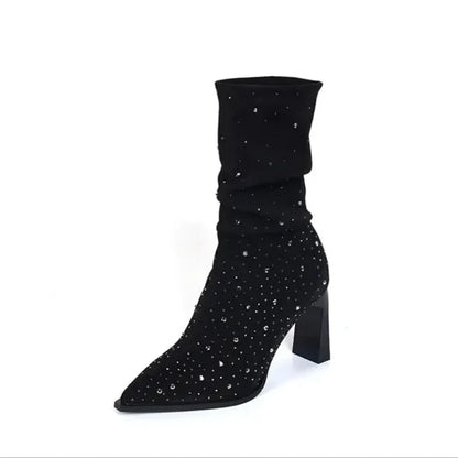 Women’s Pointed-Toe High-Heel Mid-Calf Boots