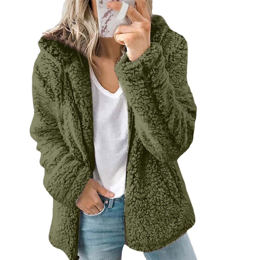 Hooded Faux-Fur Zip Coat