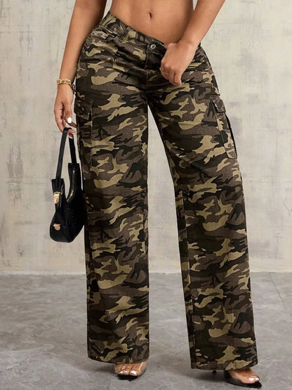 Camo Wide-Leg Jeans