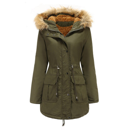 Plus-Size Hooded Padded Jacket