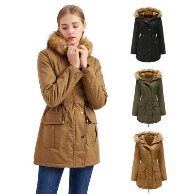 Plus-Size Hooded Padded Jacket