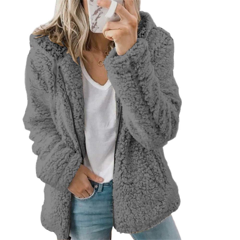Hooded Faux-Fur Zip Coat