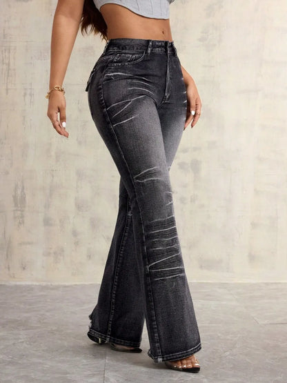 High-Waist Bootcut Jeans