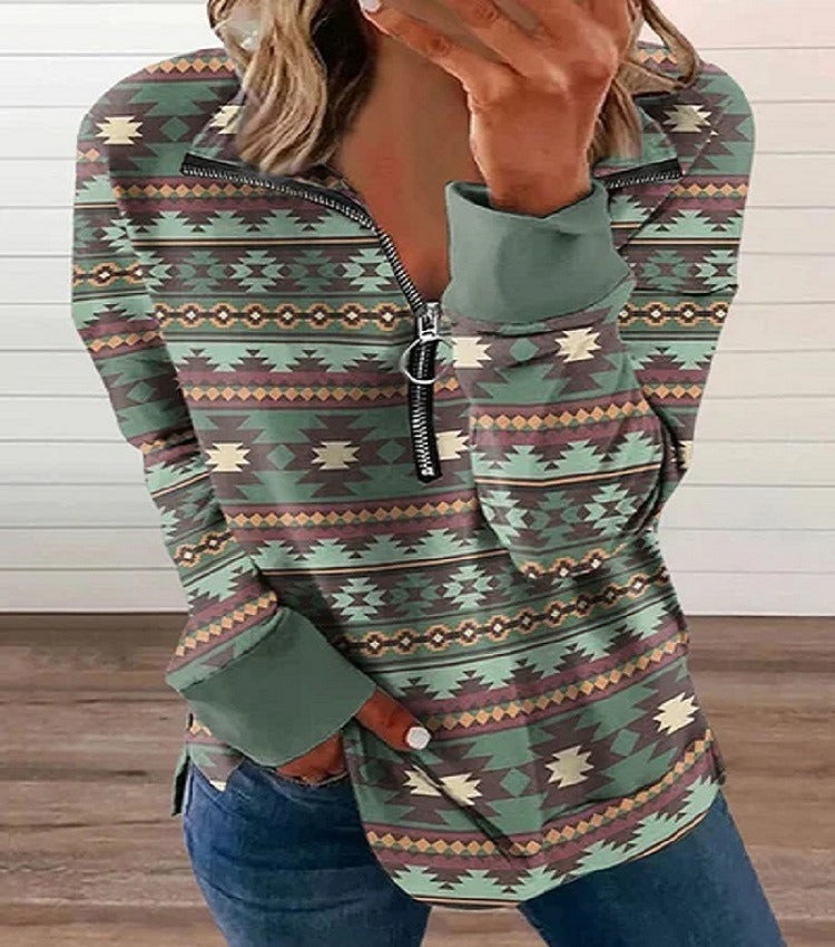 V-Neck Zip Sweater