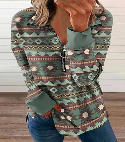 V-Neck Zip Sweater