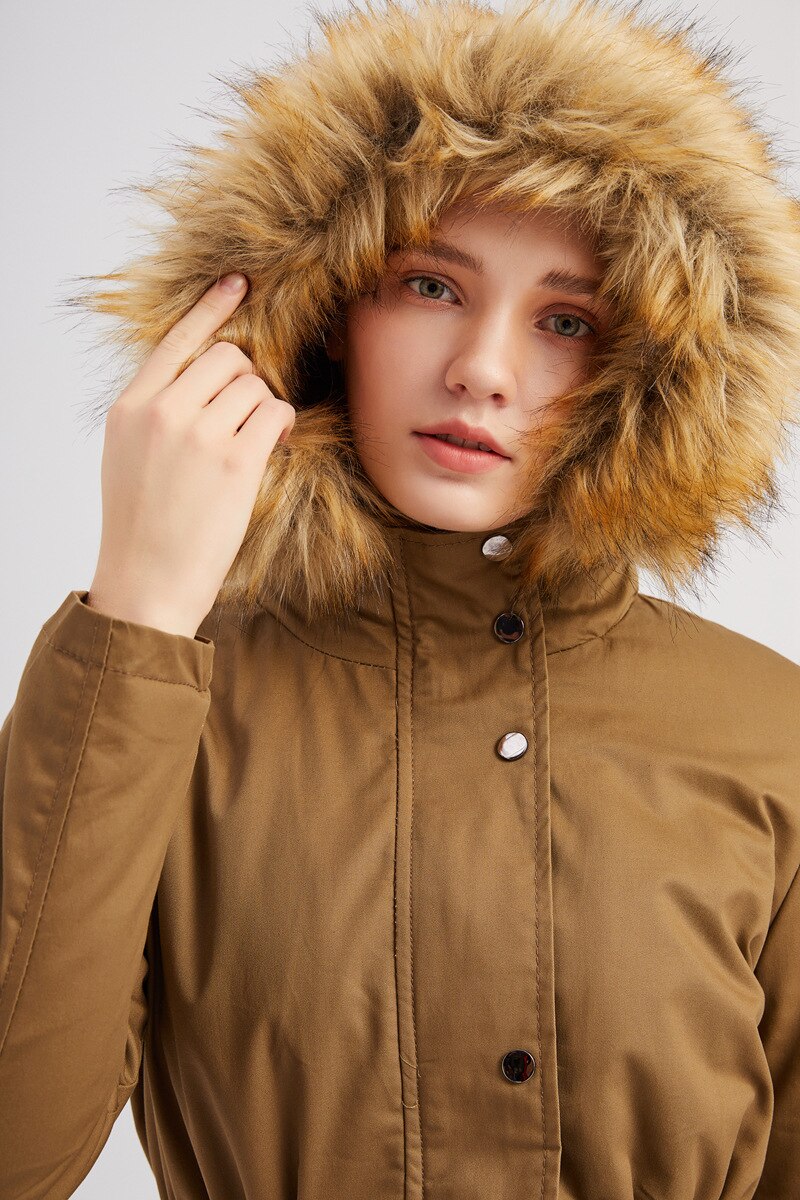 Plus-Size Hooded Padded Jacket