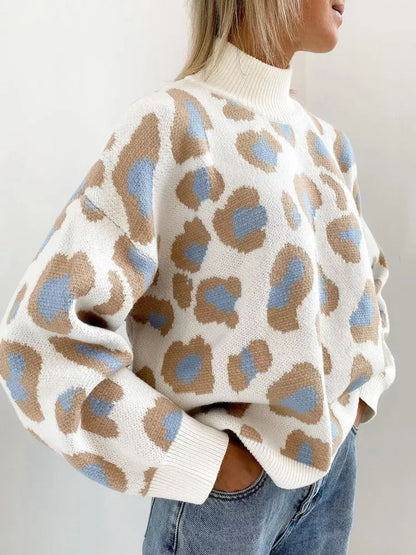 Leopard Turtleneck Sweater