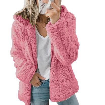 Hooded Faux-Fur Zip Coat