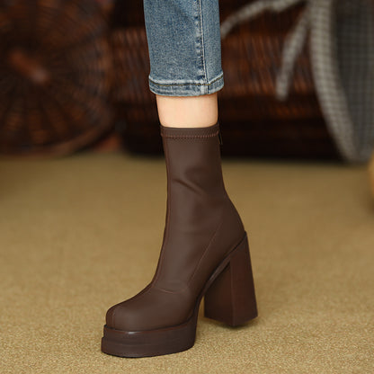 Women’s Square-Toe Platform Ankle Boots