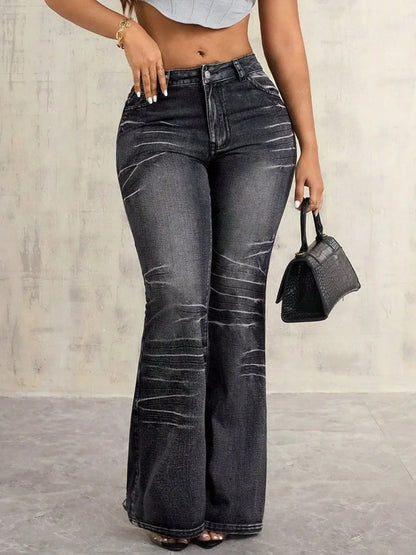 High-Waist Bootcut Jeans